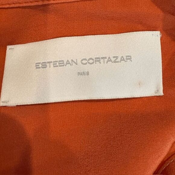 ESTEBAN CORTAZAR Oversized degradé silk crepe de chine shirt Wool tie Medium (38 - Picture 8 of 16